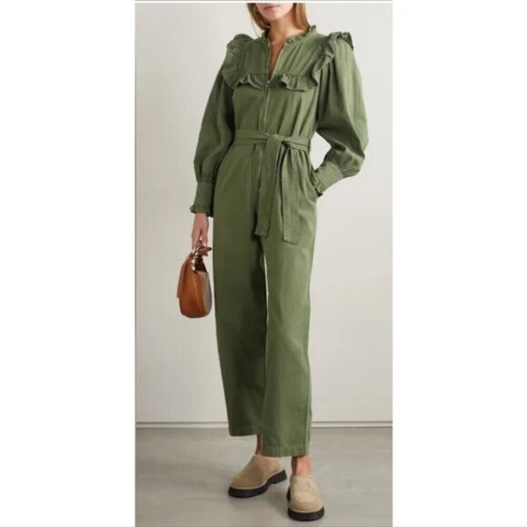 NWT Sea NY | Stan Tie Waist Jumpsuit In Cactus Green - Picture 13 of 16